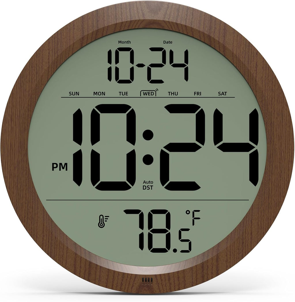 Battery-Operated Farmhouse Wood Wall Clock — 8" - View 9