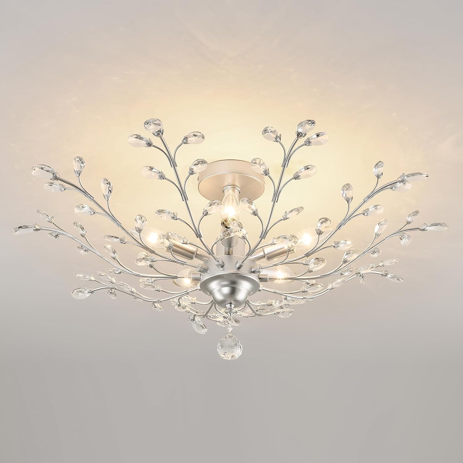 Vintage Luxe Black Chandelier — Silver