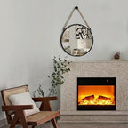 Round Farmhouse Beige Wall Mirror — 15" - View 2