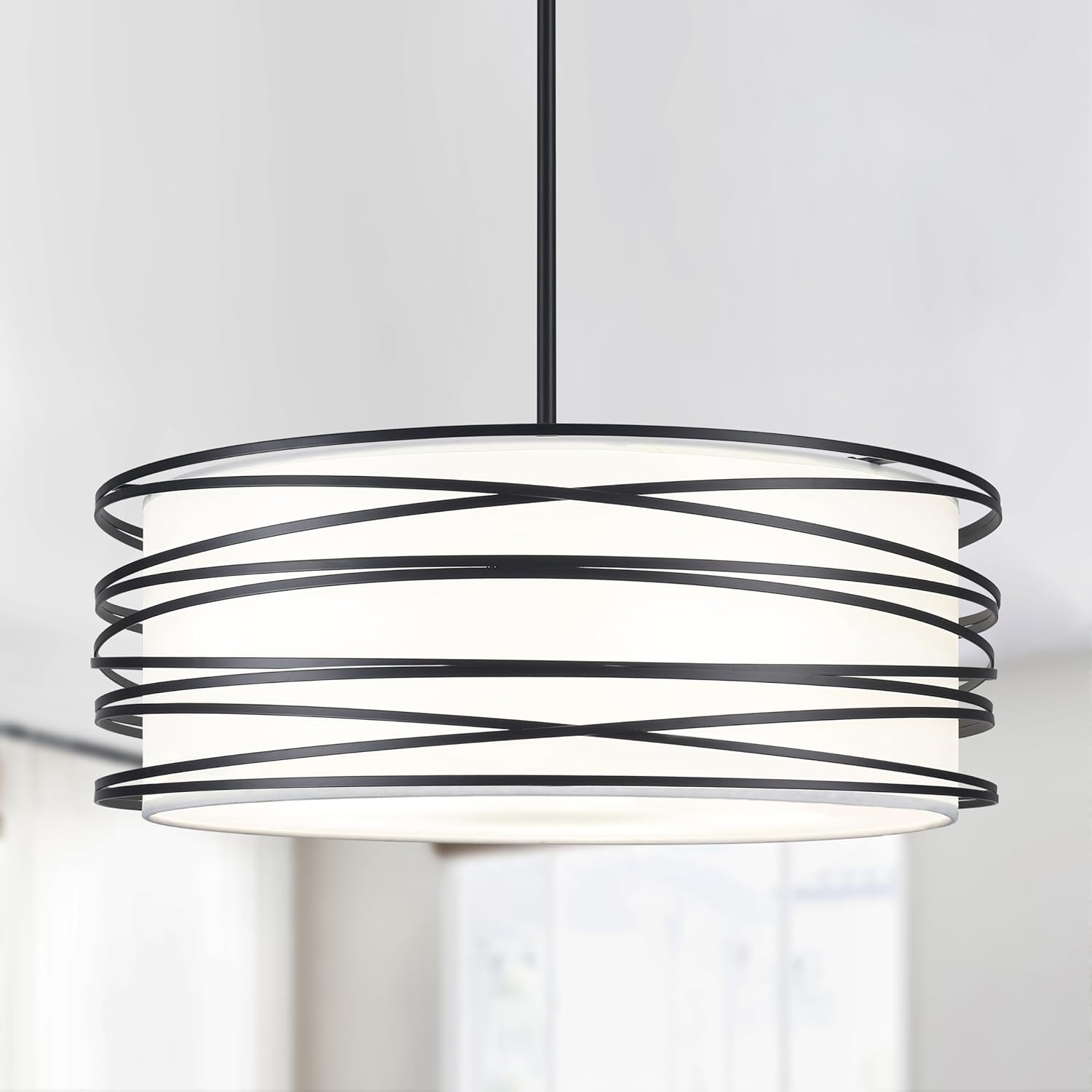 Farmhouse Black Chandelier — 3-Light — Black
