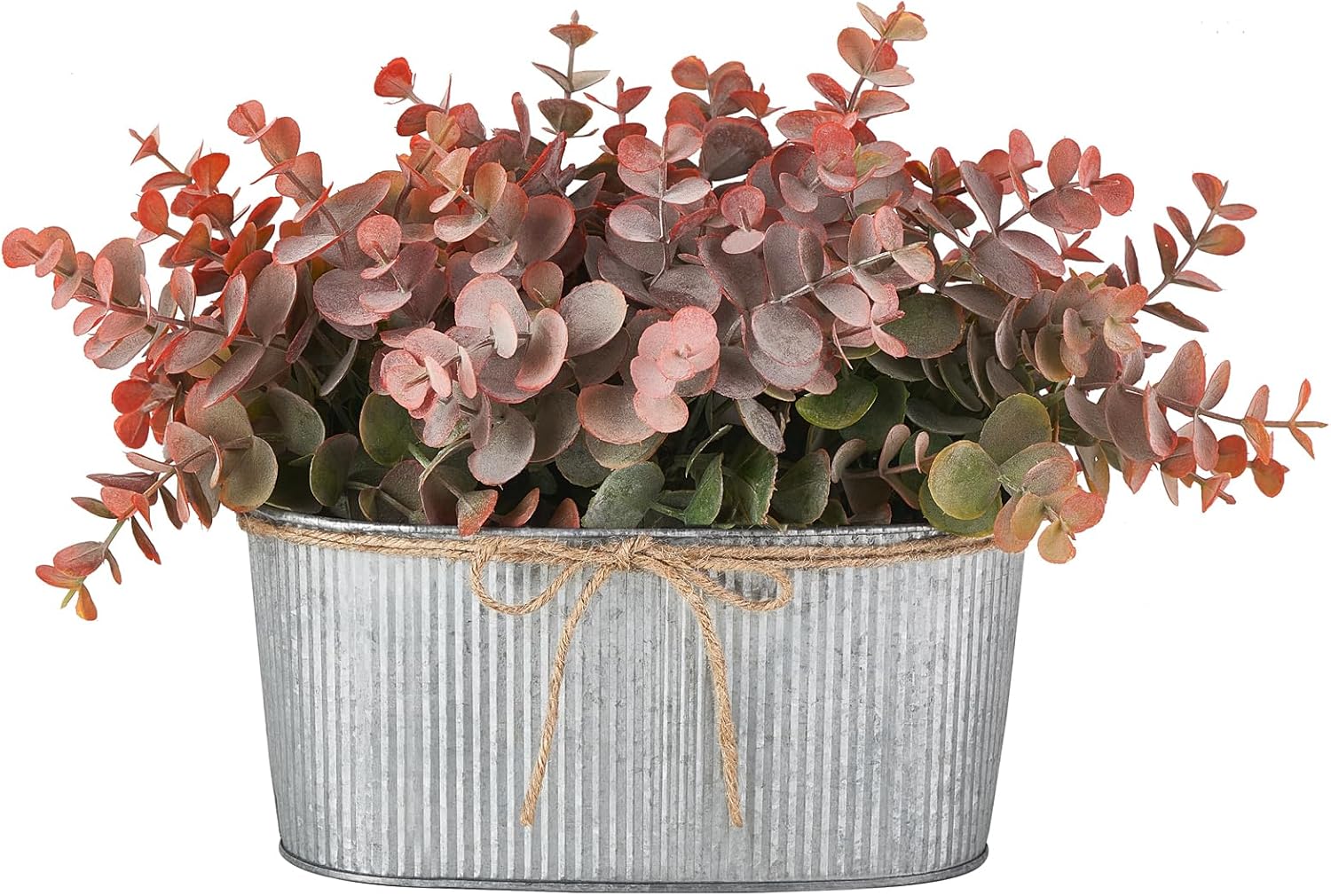 Rectangular Farmhouse Black Faux Plant — Orange