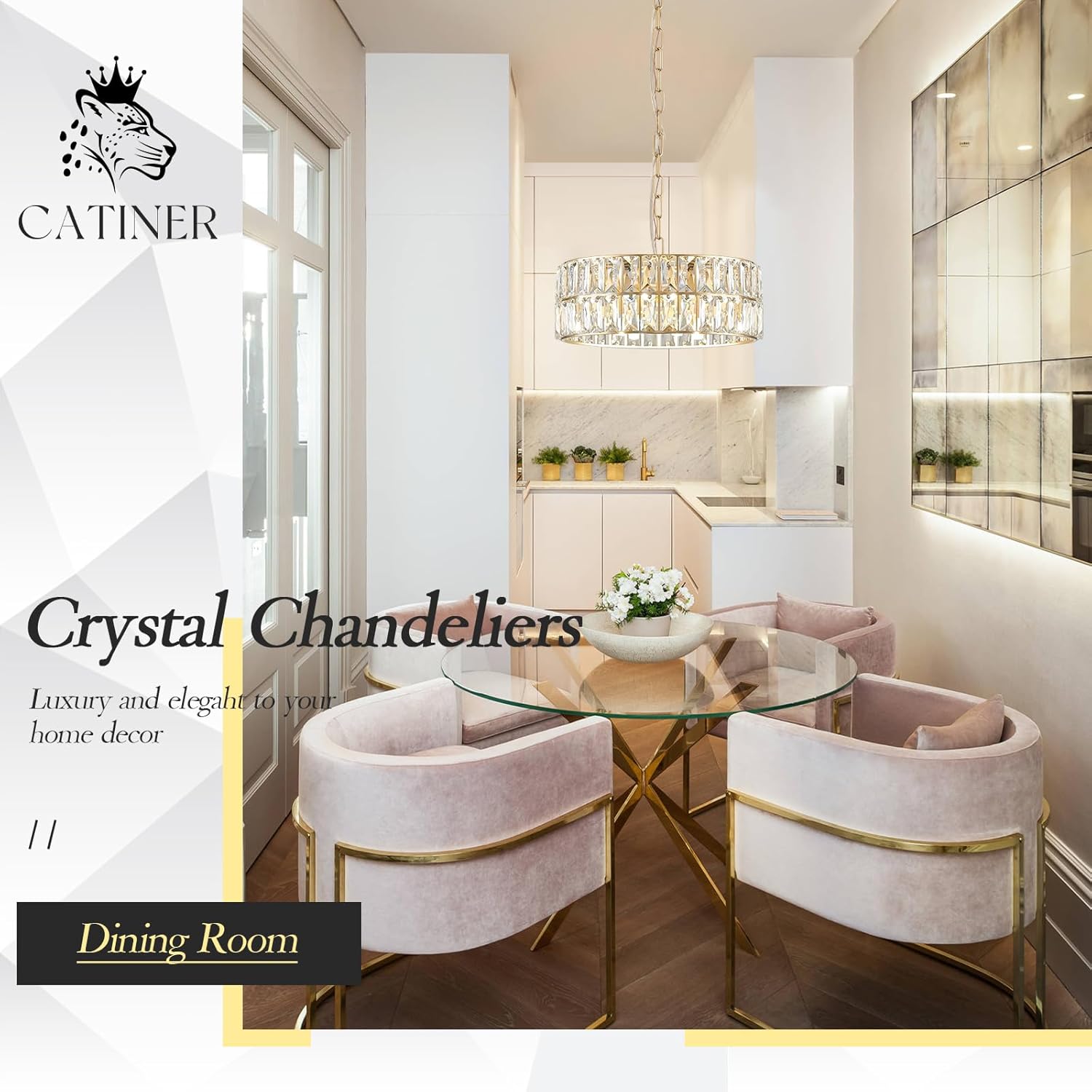 Luxe Black Chandelier — 4-Light - View 6