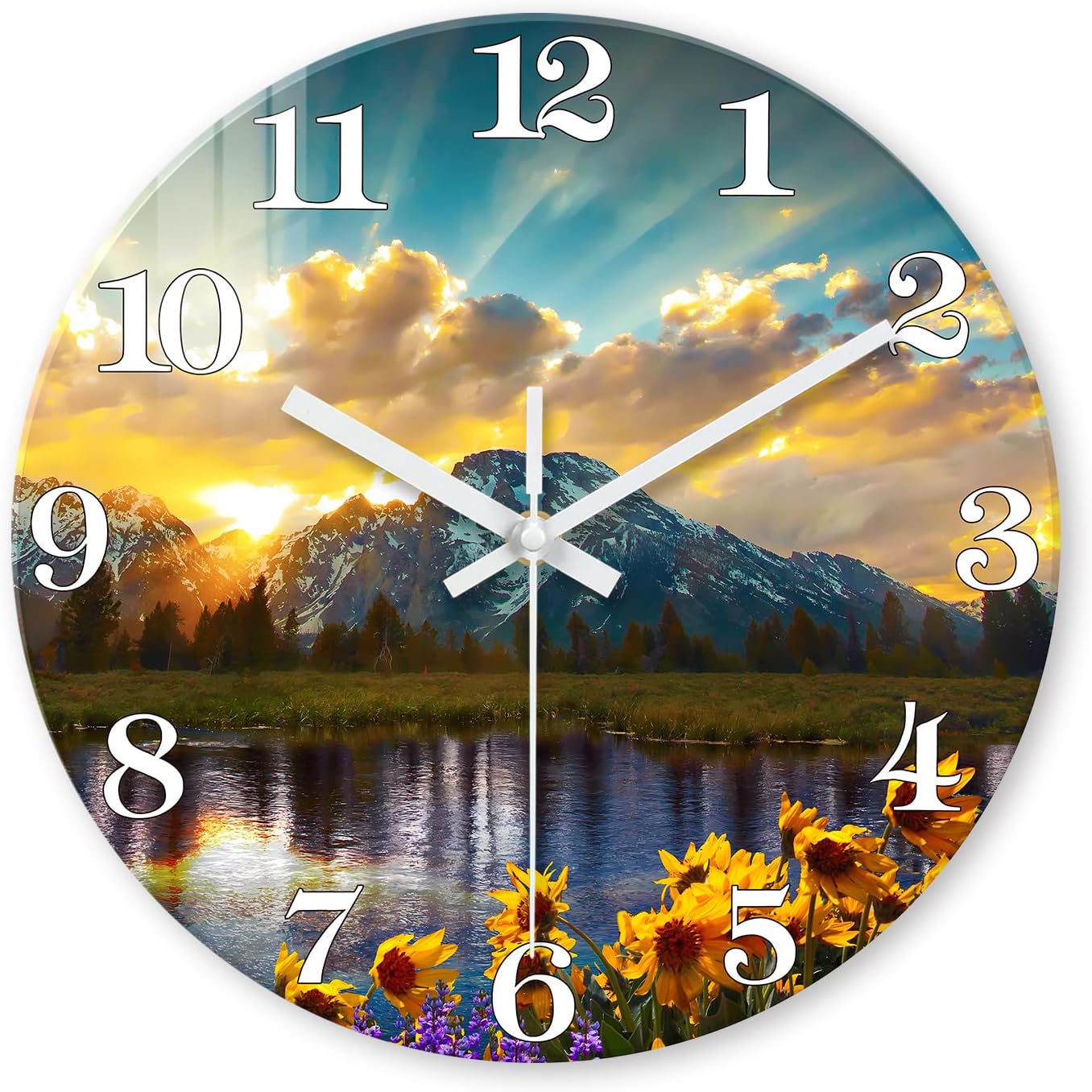 Battery Operated Blue Wall Clock — 20" — Yellow3