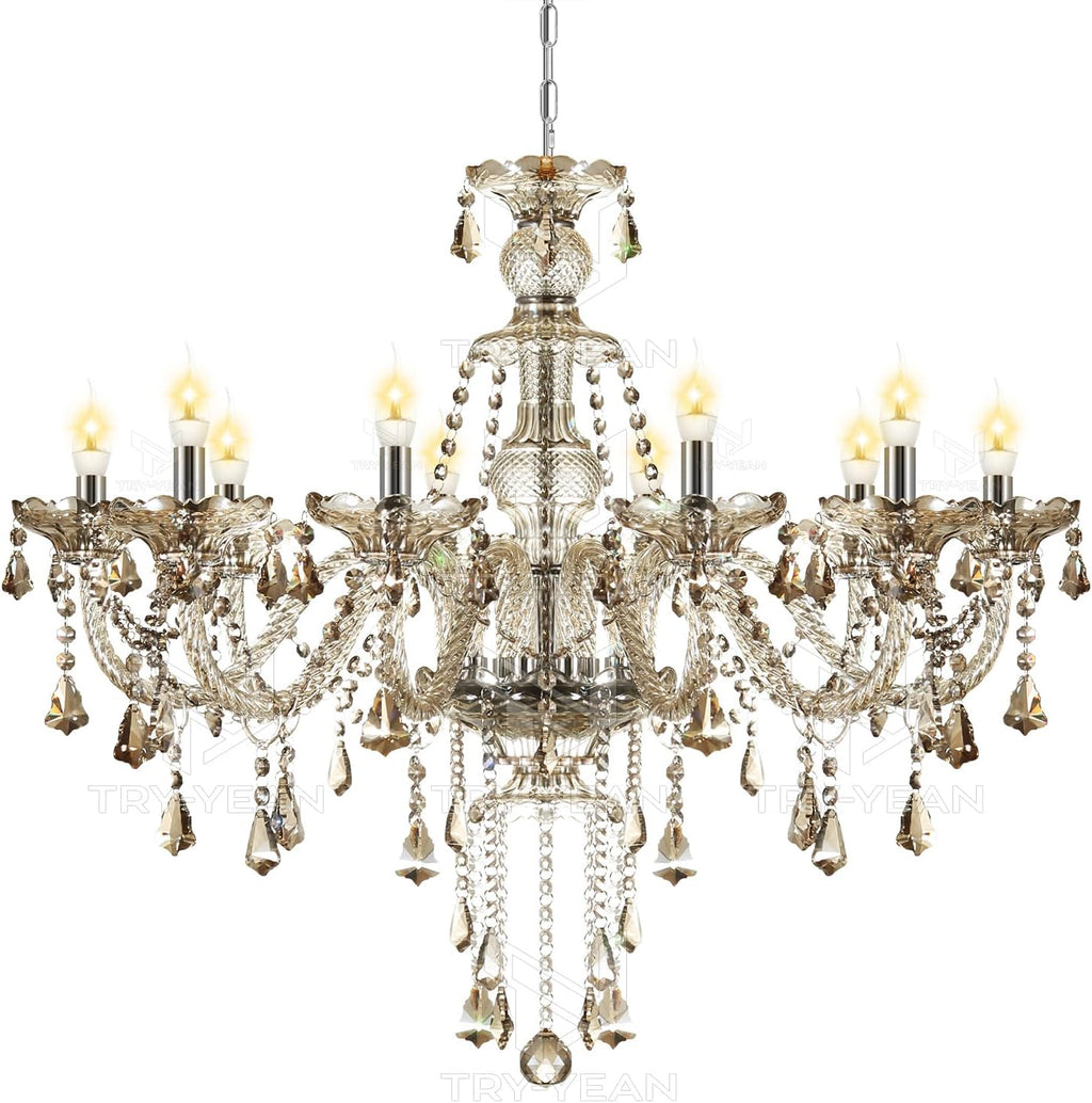 Adjustable Luxe Metal Chandelier — 35" - View 2