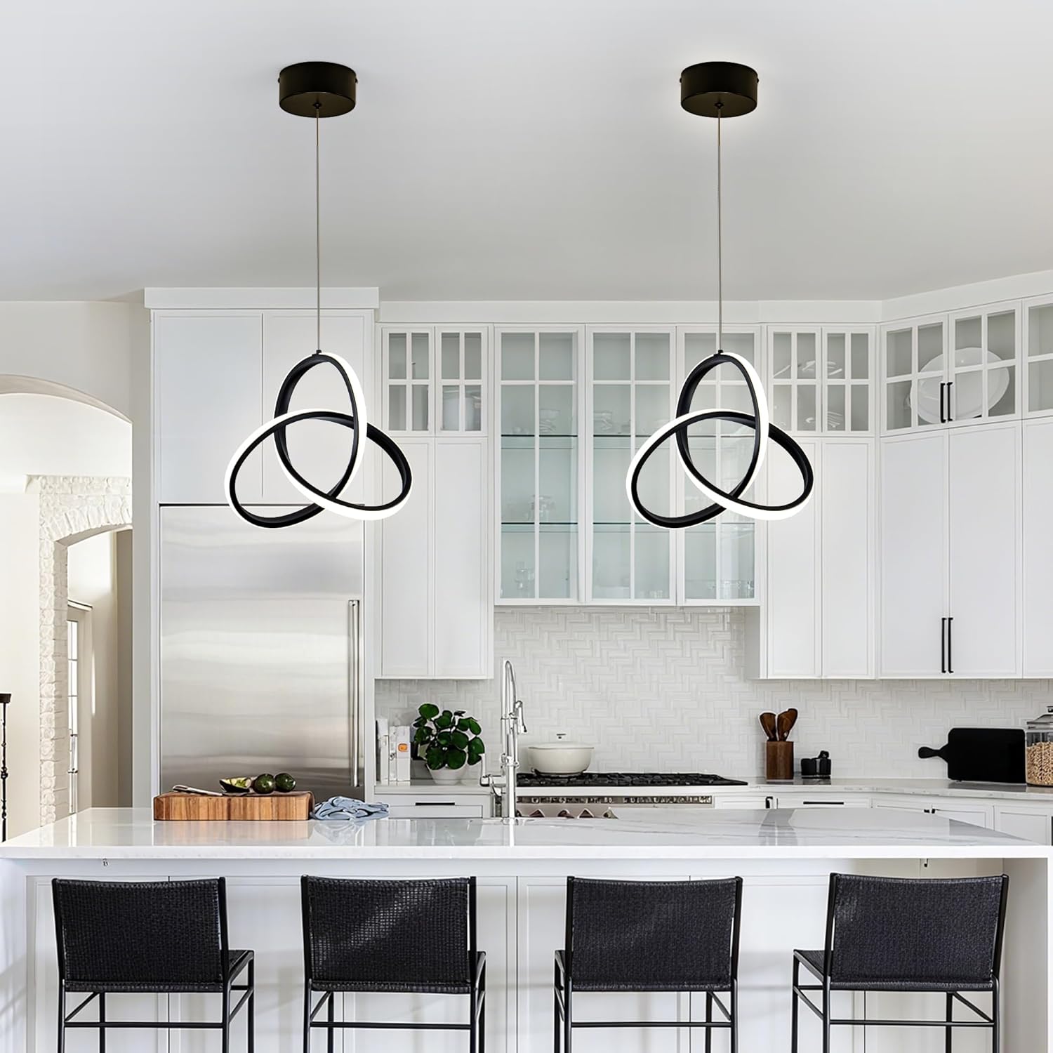 Adjustable Modern Black Pendant Light - View 3