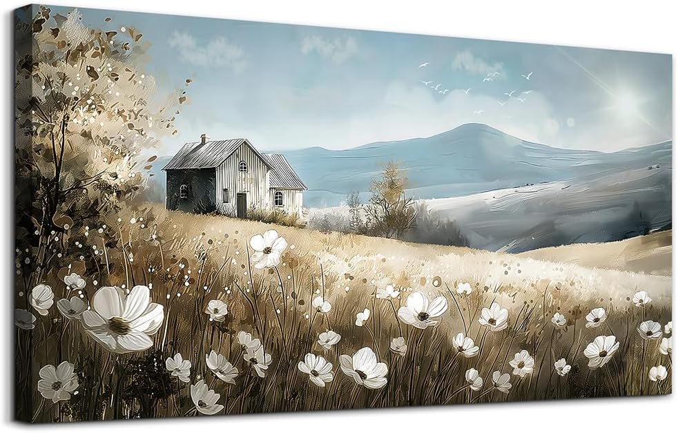 Vintage Farmhouse Blue Wall Decor — 40" — 40"L x 20"W