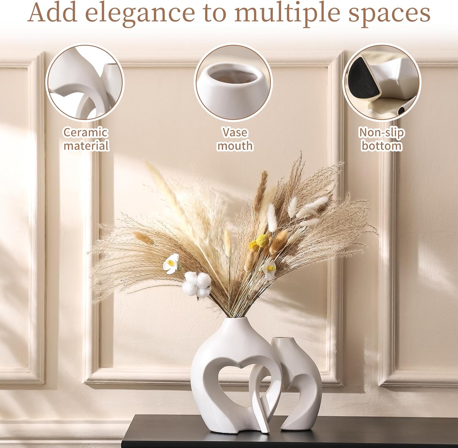 Modern Ceramic Decorative Vase — Set of 2 - View 4