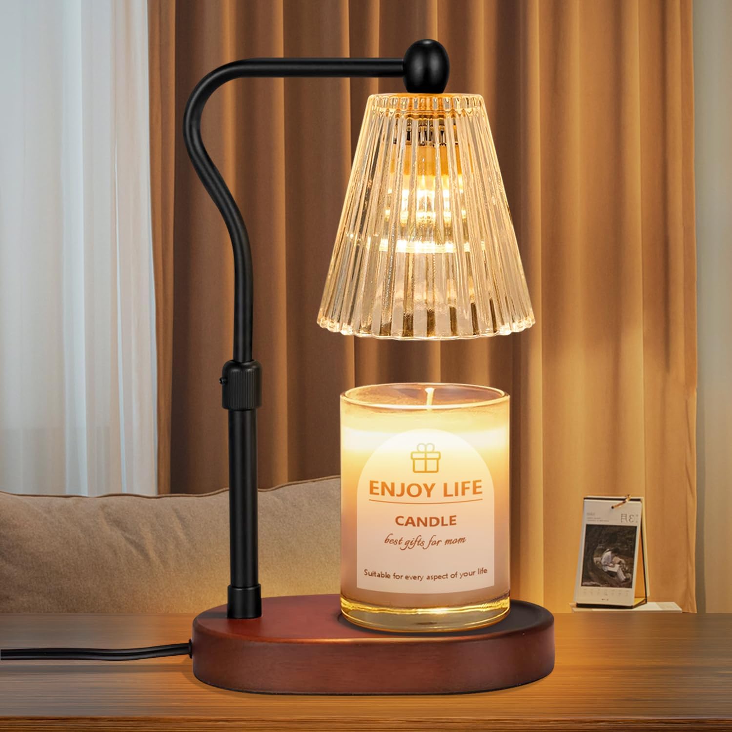 Adjustable Brown Table Lamp — Walnut