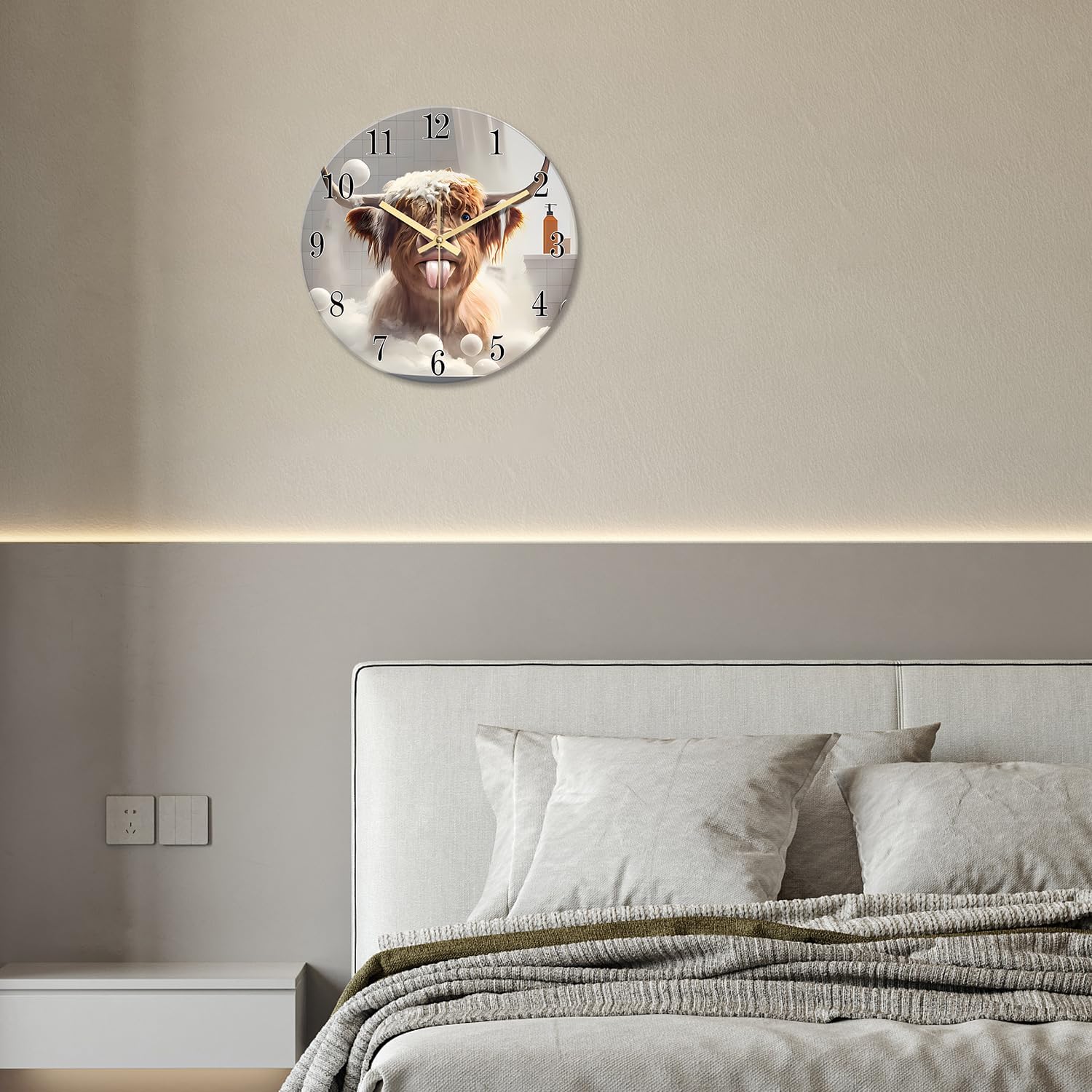 Battery Operated Farmhouse Black Wall Clock — 12" - View 3
