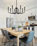 Farmhouse Black Chandelier — 8-Light - View 3