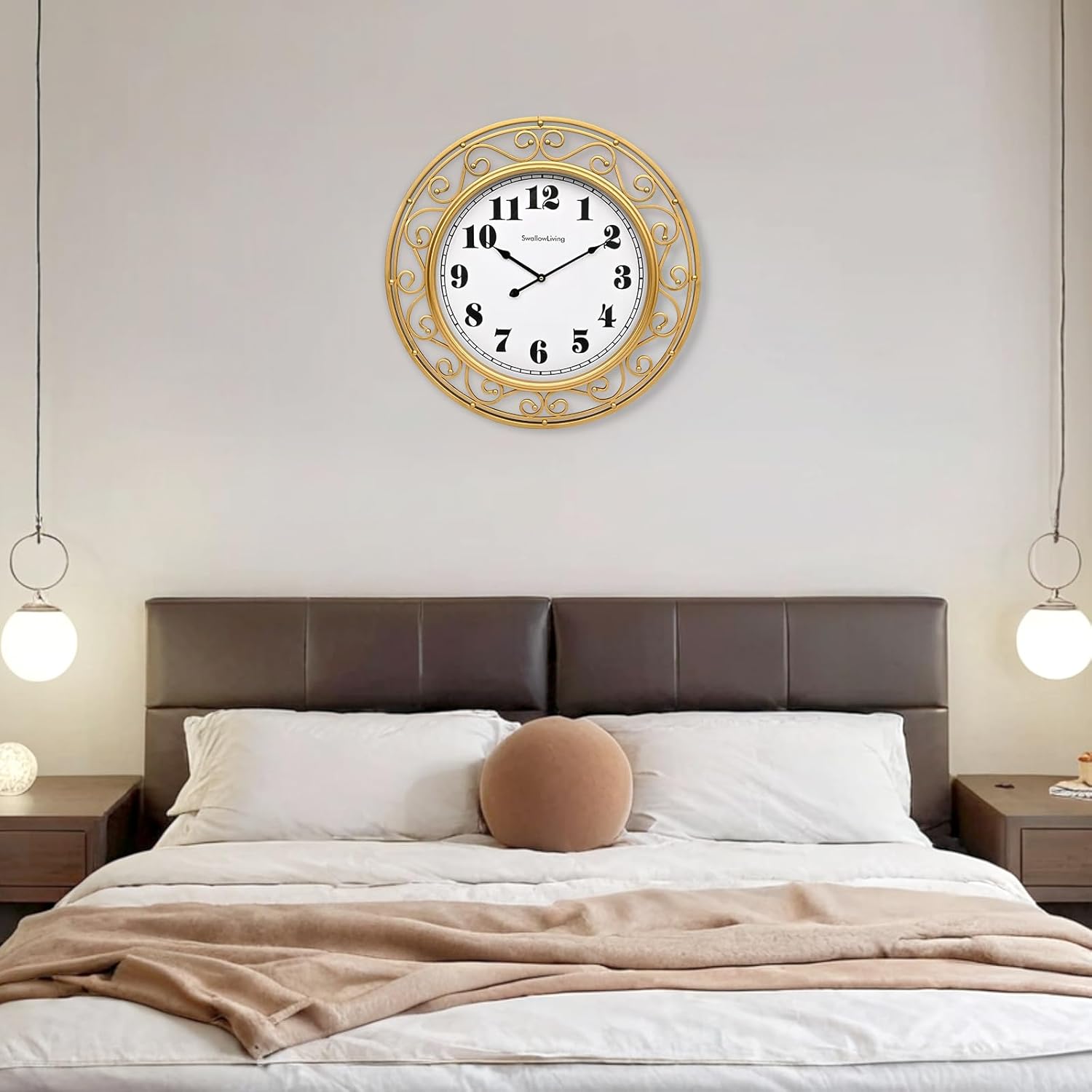Battery Operated Luxe Black Wall Clock — 24" - View 5