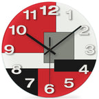 Battery Operated Modern Red Wall Clock — 12"