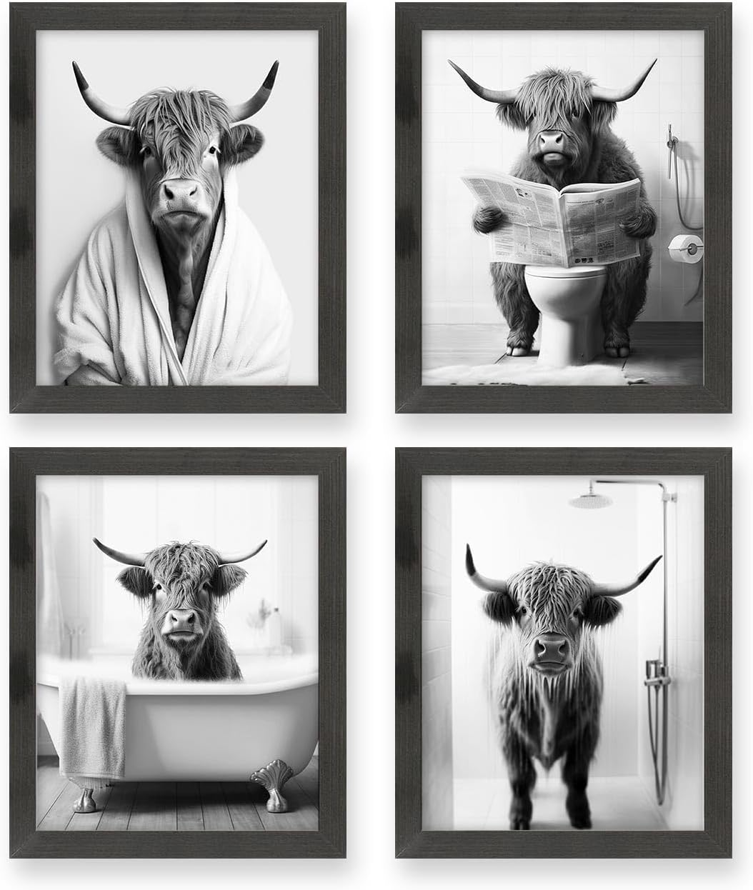 Framed Farmhouse Black Wall Art — 8" — Black
