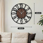 Battery Operated Farmhouse Black Wall Clock — 24" - View 2