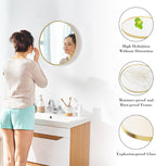 Round Luxe Black Wall Mirror — 20.2" - View 3