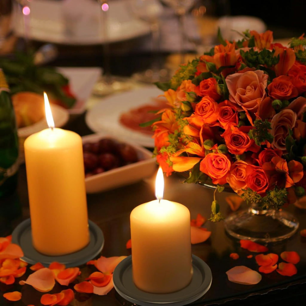 Metal Pillar Candle — 3.8" - View 2
