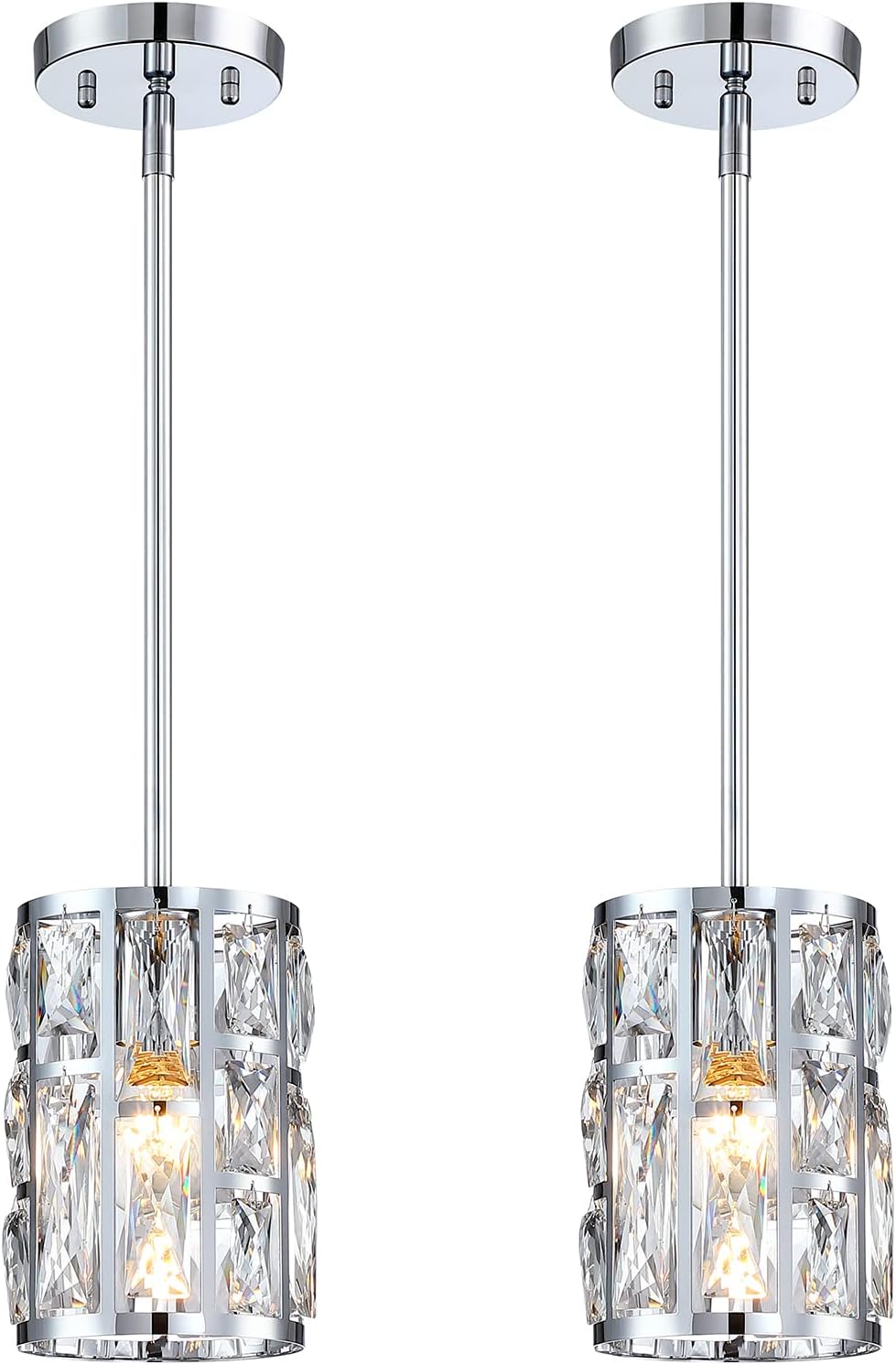Luxe Black Chandelier — Chrome 2 Pack