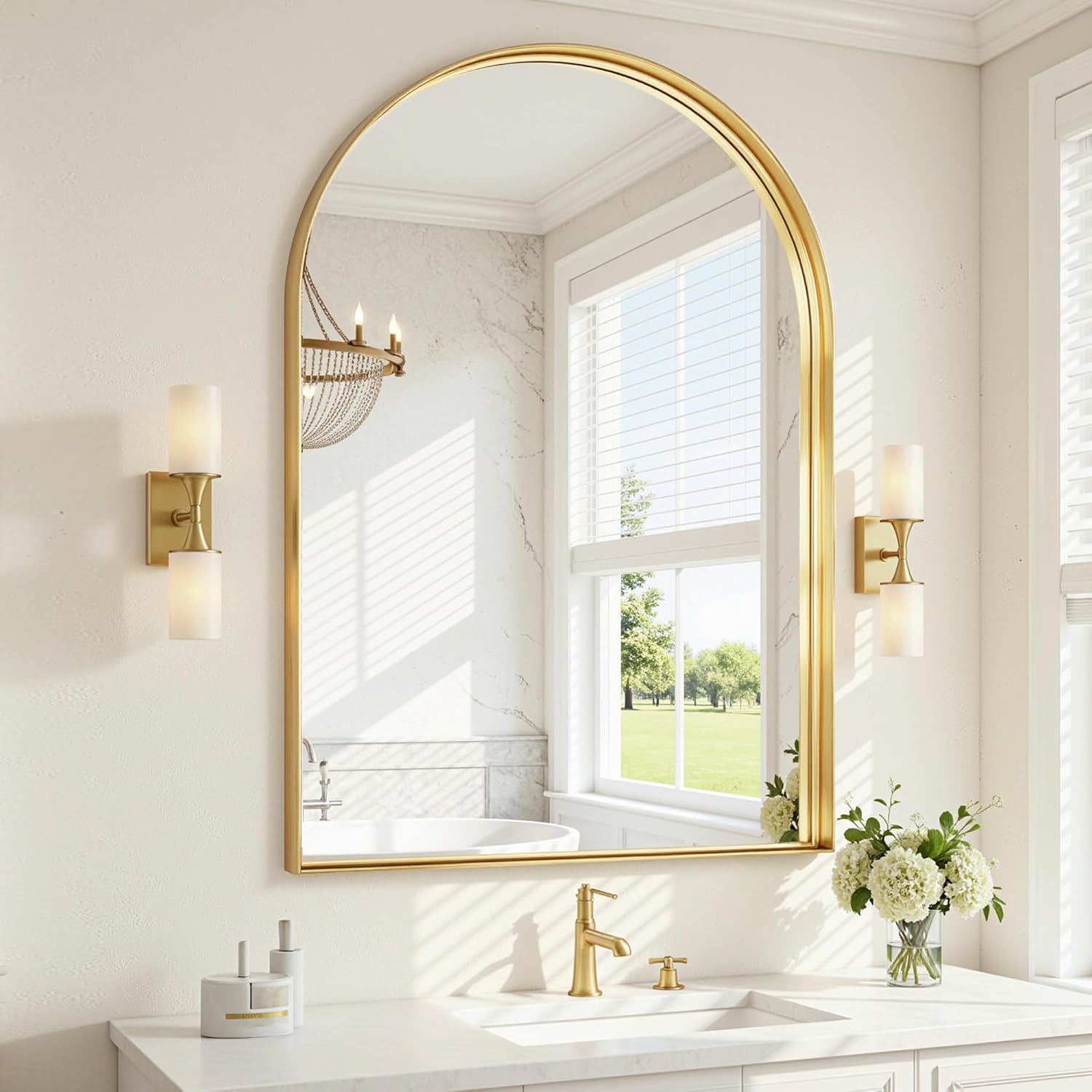 Metal Round Mirror — 30" — 40"L x 30"W