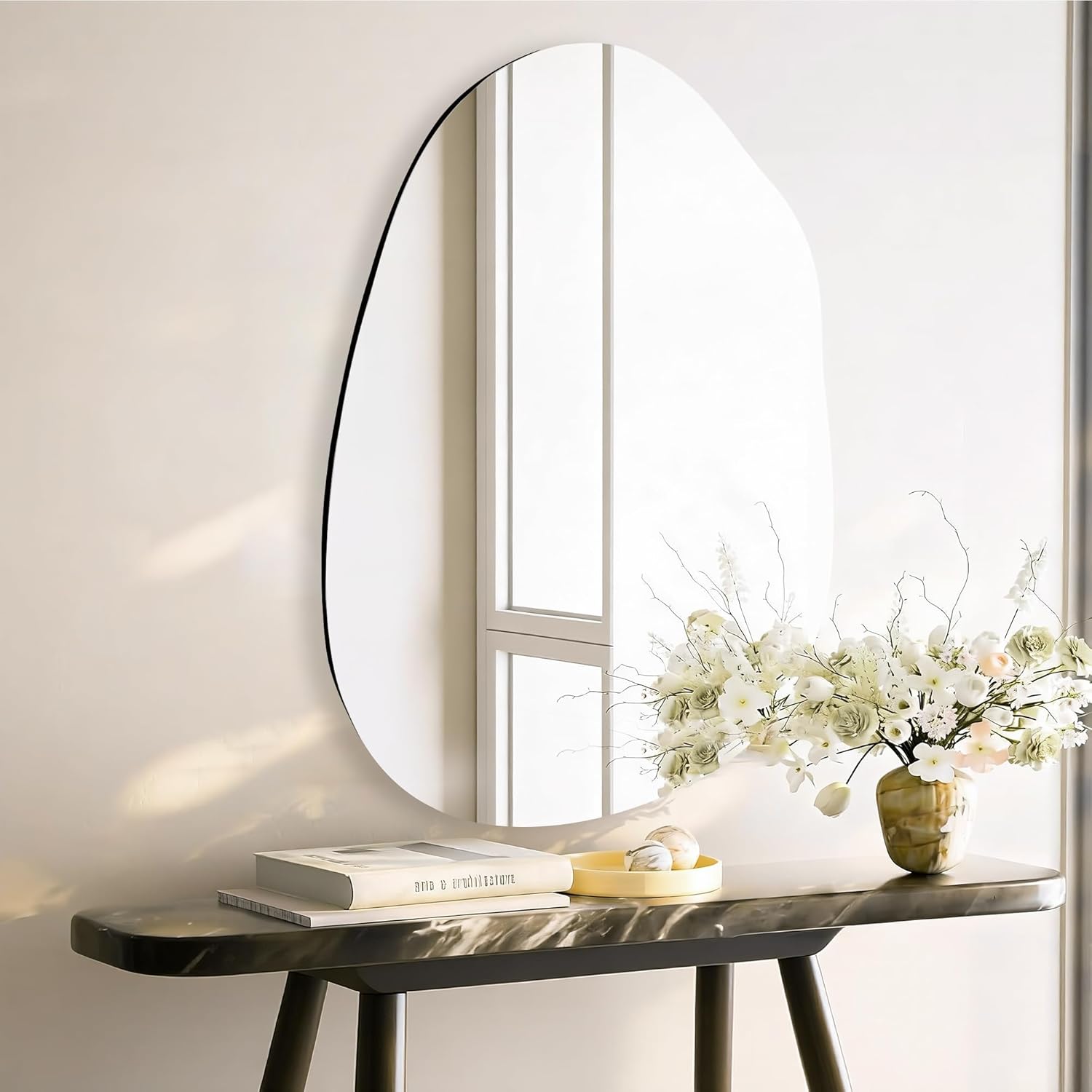 Round Black Mirror — 24" — Black