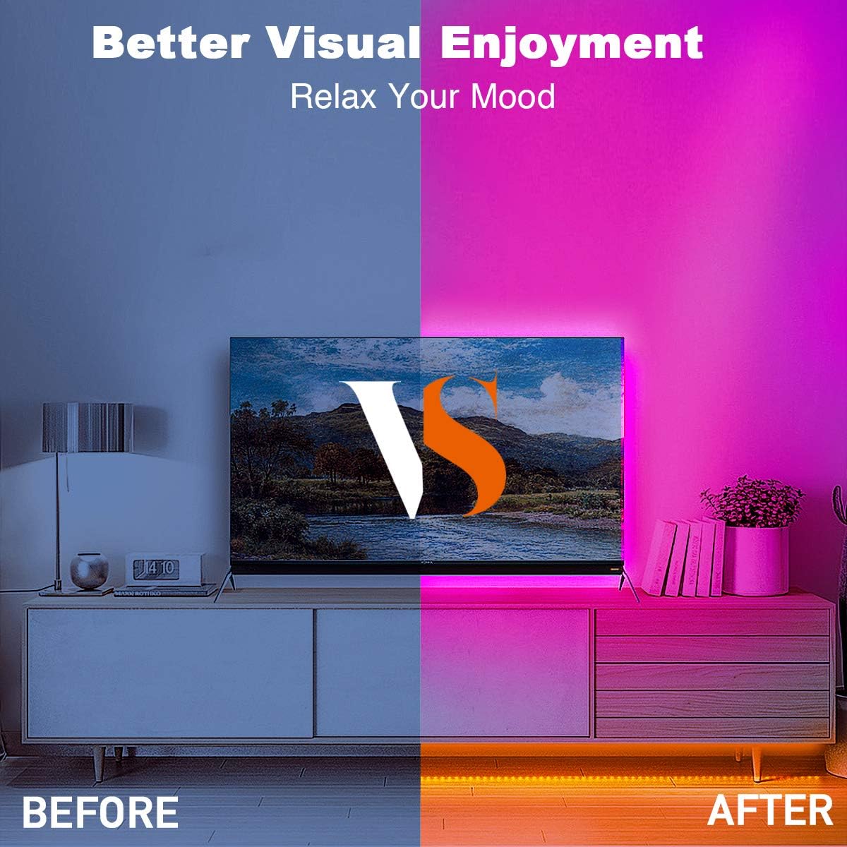 Color Changing Metal LED Strip Lights - View 2