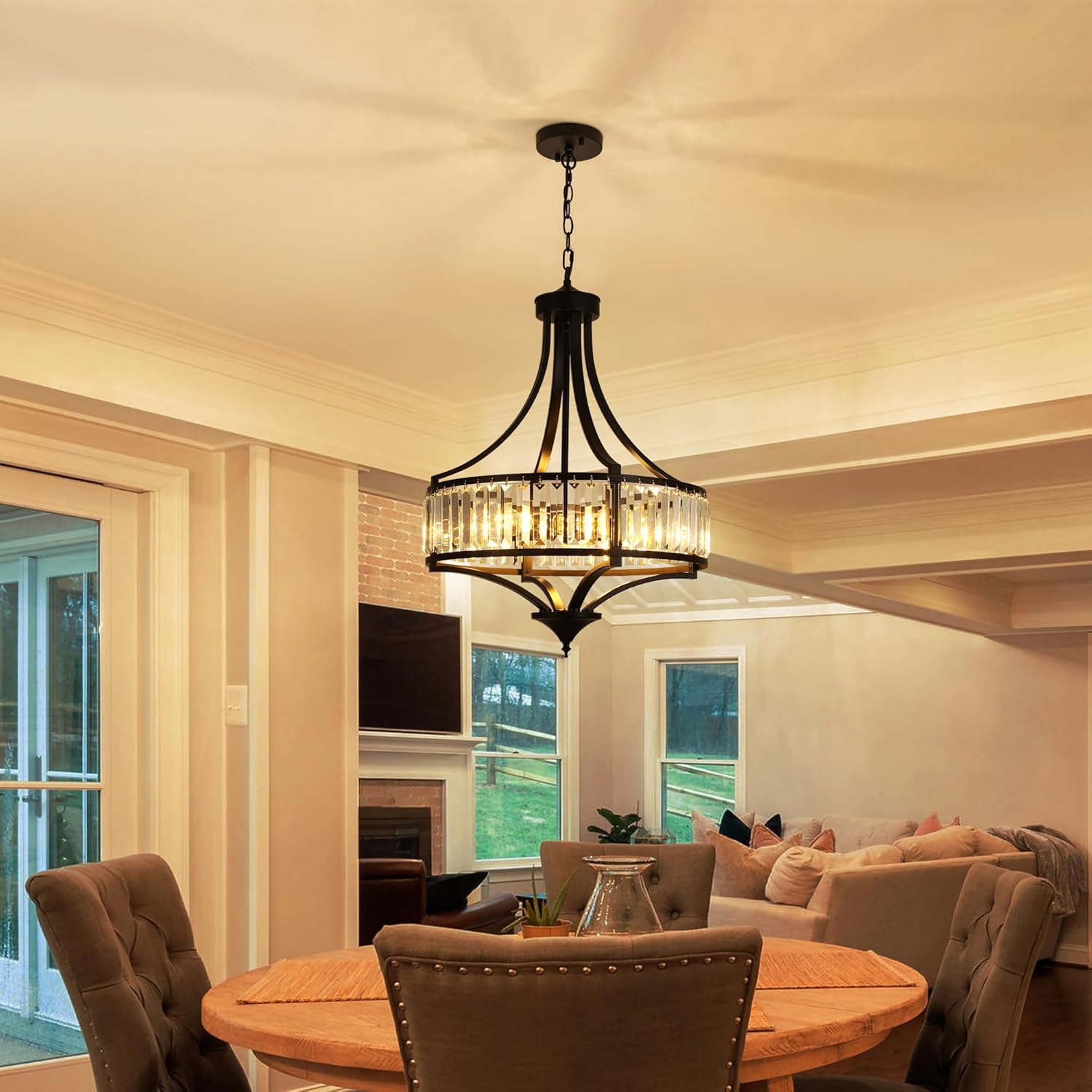 Antique Farmhouse Black Chandelier — 5-Light - View 2