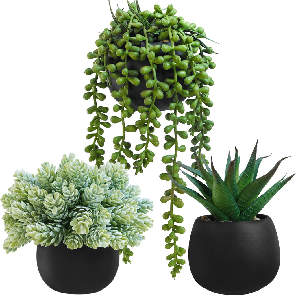 Black Artificial Plant — Set of 3