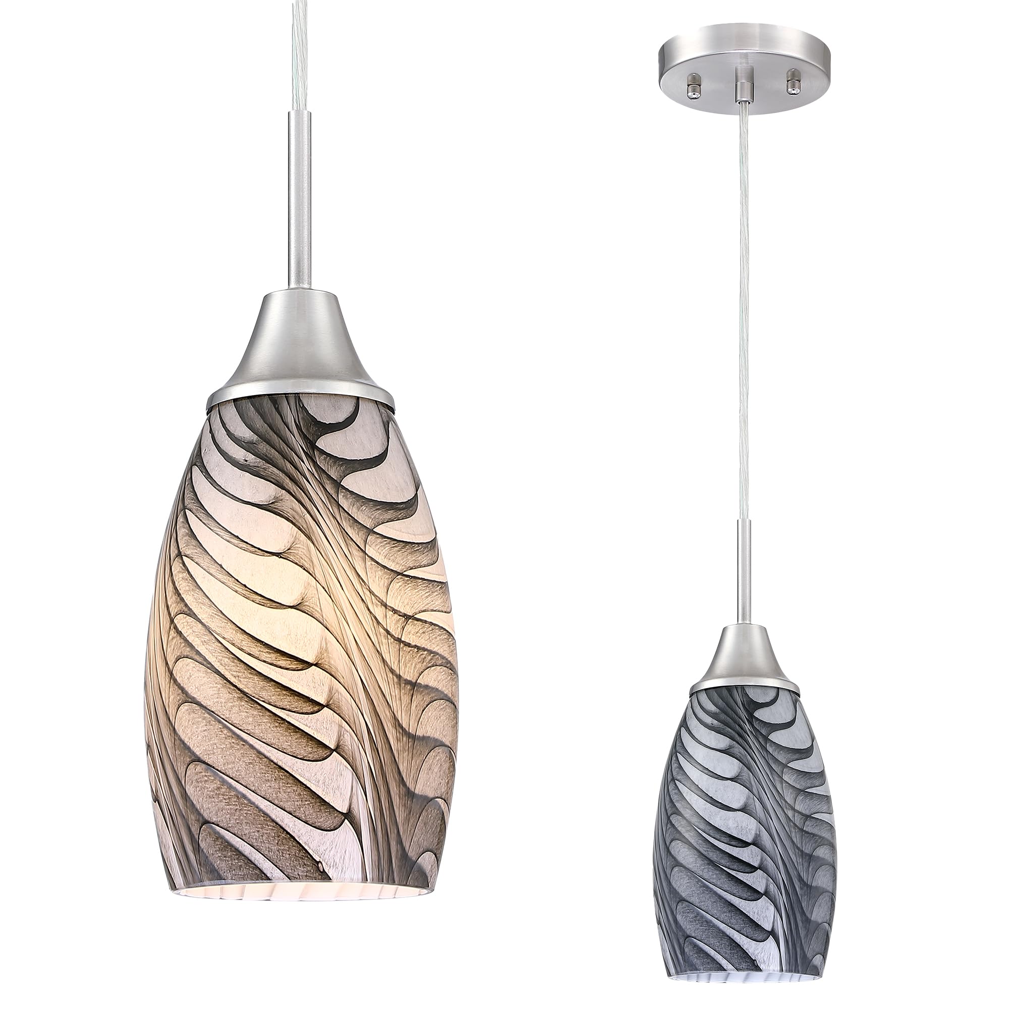 Oval Luxe Black Pendant Light — 4.72"