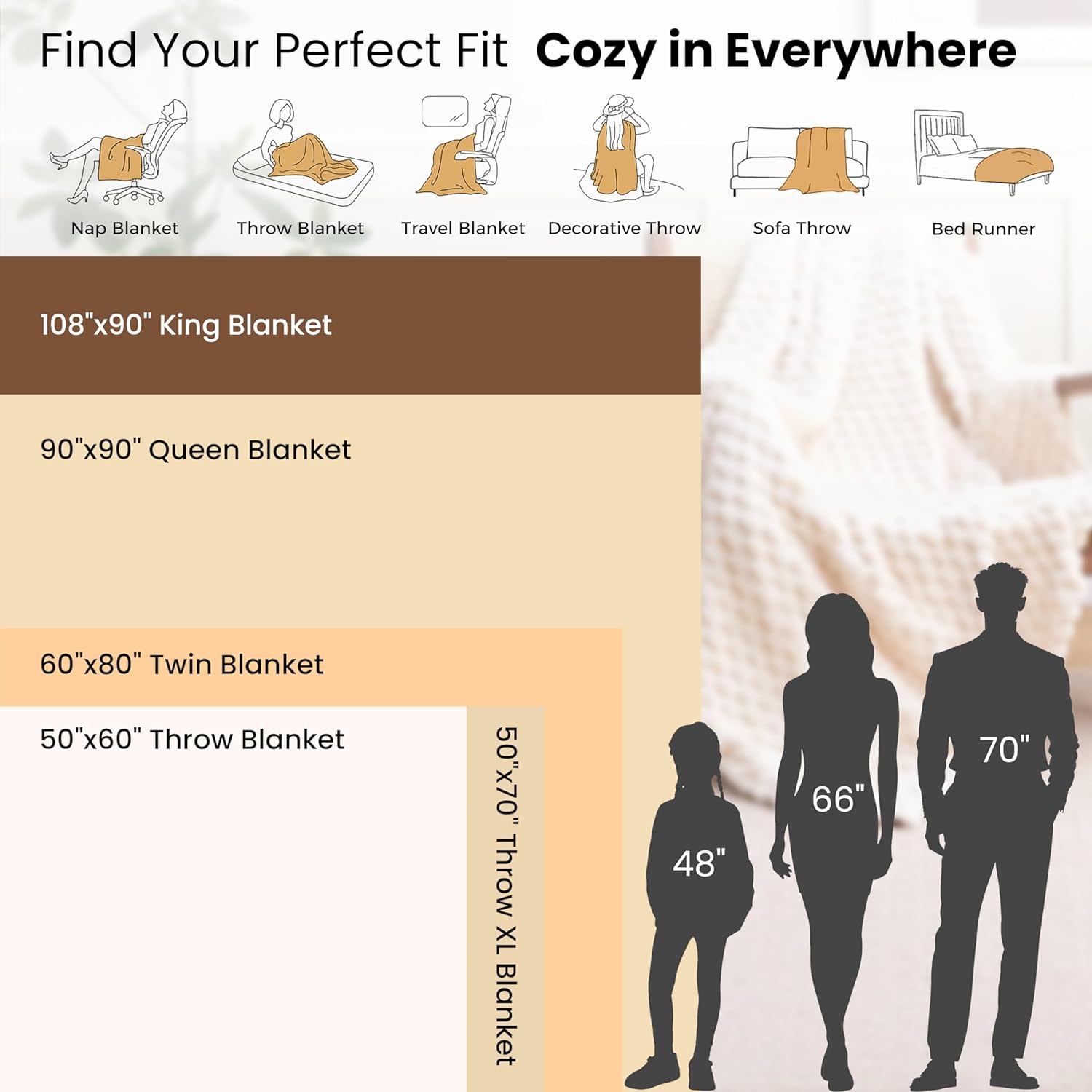 Beige Throw Pillow — 50" - View 7