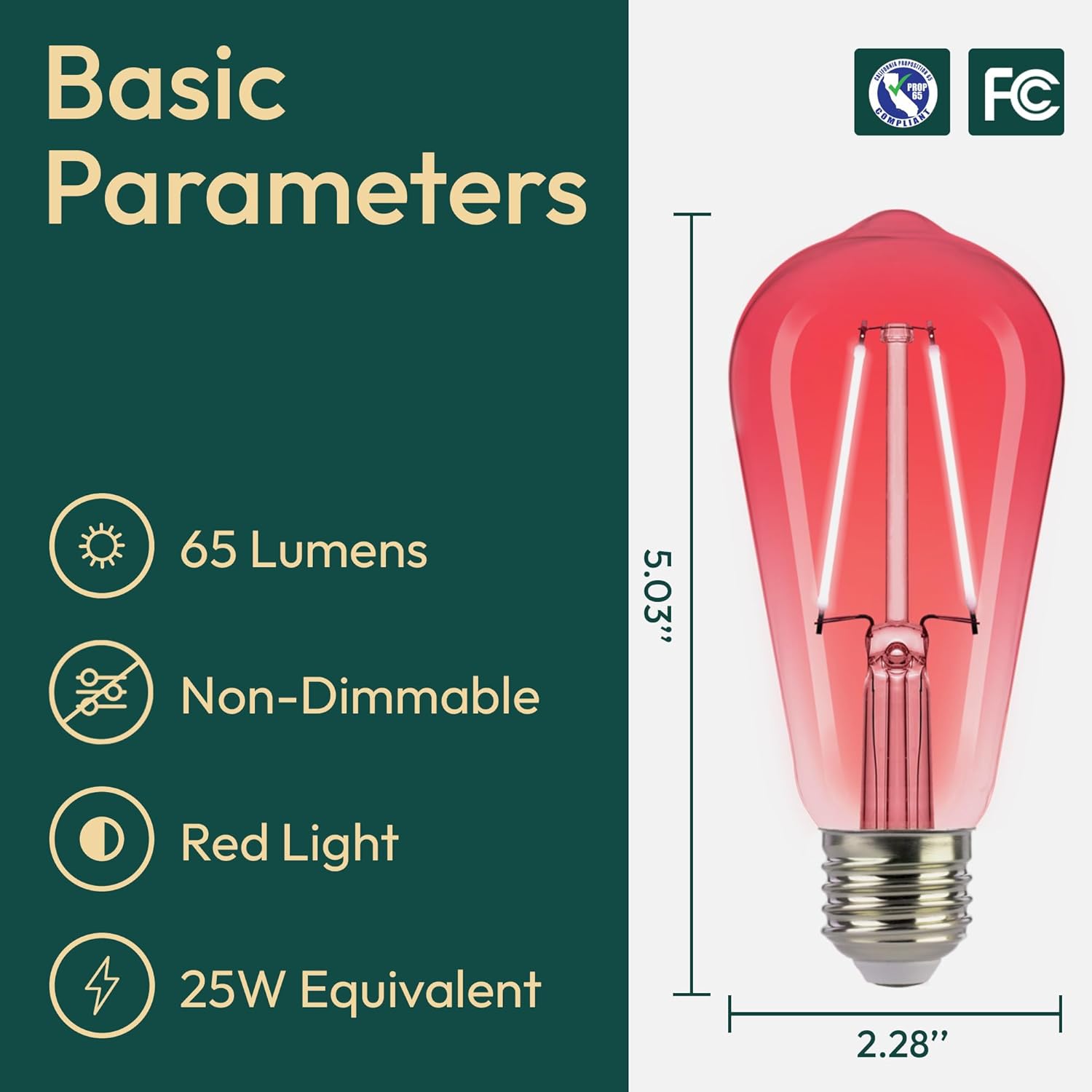 Dimmable Green Smart Bulb — Set of 1 - View 3