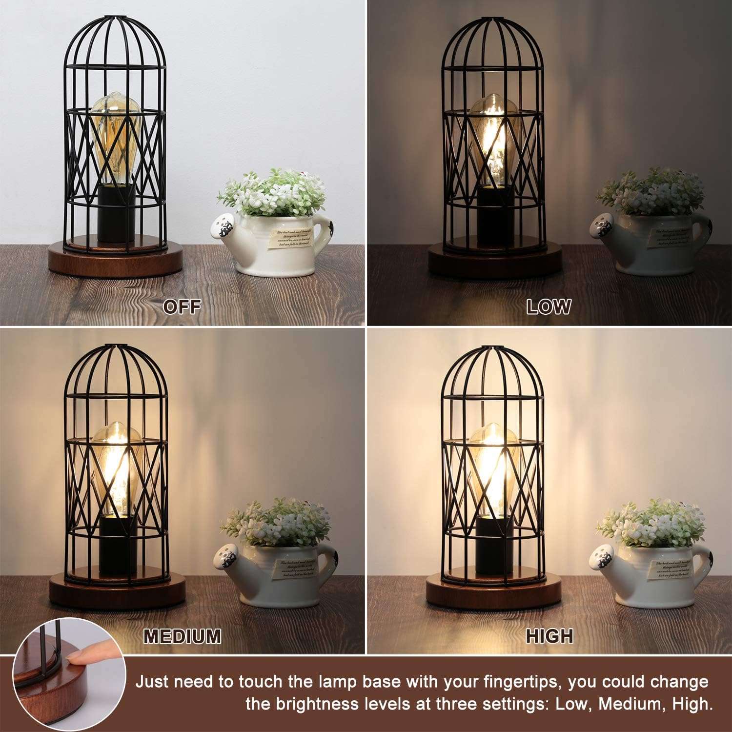 Dimmable Black Bedside Lamp - View 2