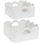 Handwoven Boho White Storage Basket