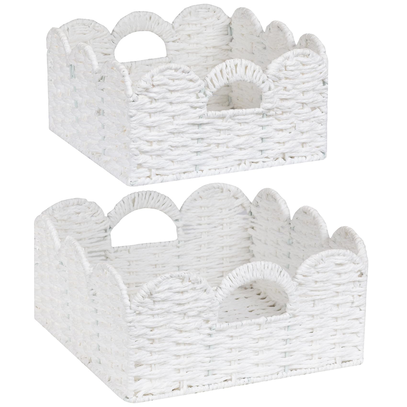 Handwoven Boho White Storage Basket