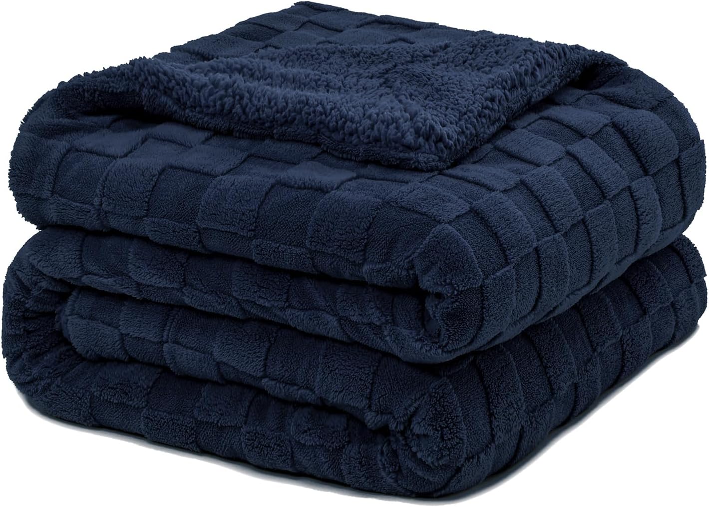 Beige Throw Pillow — 50" — Navy Blue