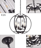 Farmhouse Black Chandelier — 4-Light - View 6