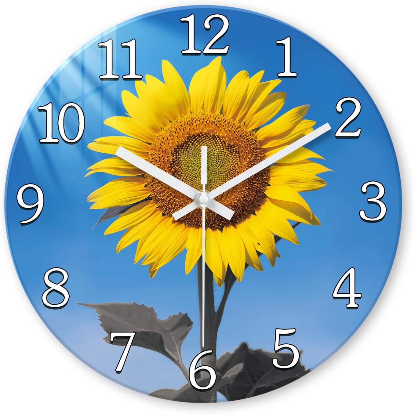 Battery Operated Modern Blue Wall Clock — 12" — Blue 2