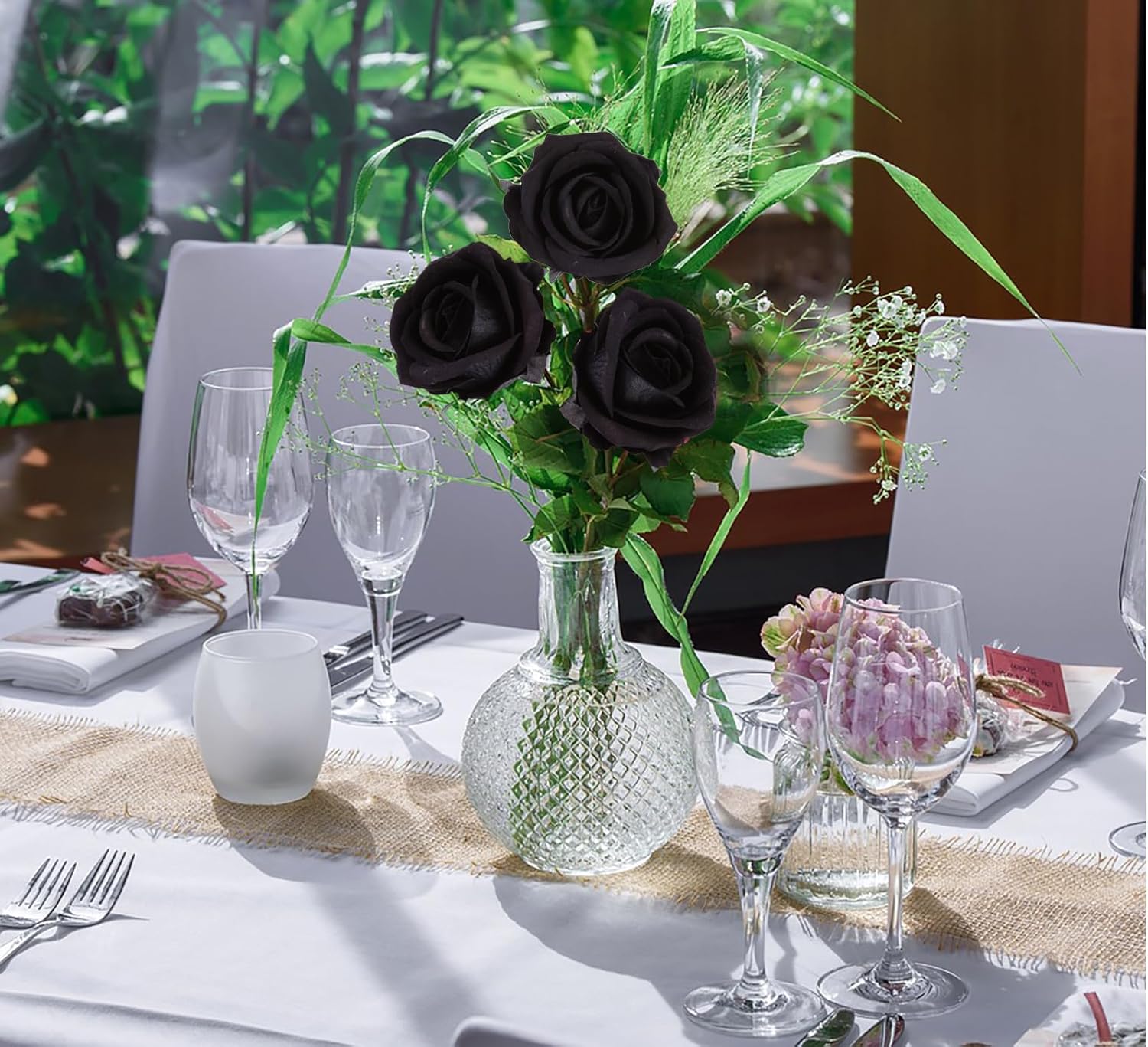 Velvet Luxe Black Artificial Flowers - View 4