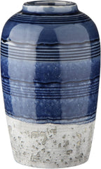 Boho Ceramic Flower Vase — Rustic Blue