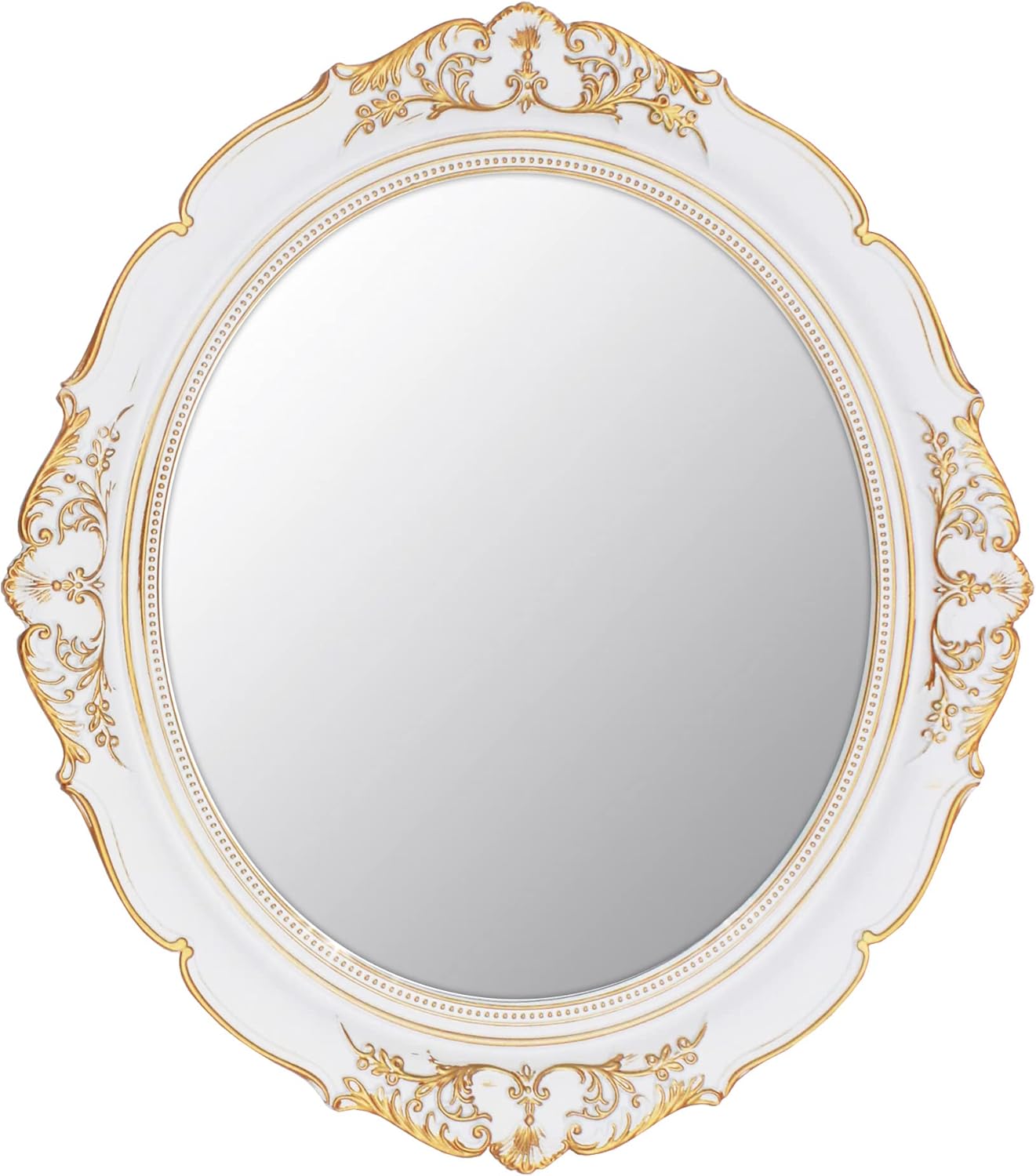 Oval Luxe Blue Wall Mirror — 8" — White