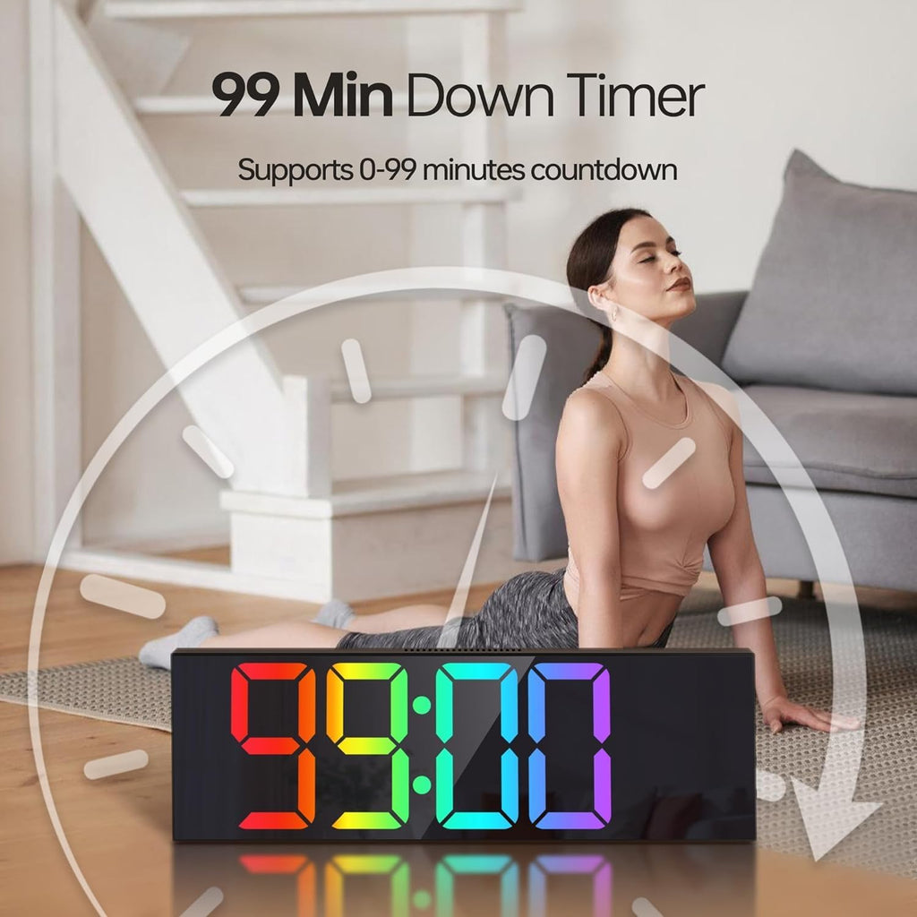 RGB Black Wall Clock — 16.2" - View 6