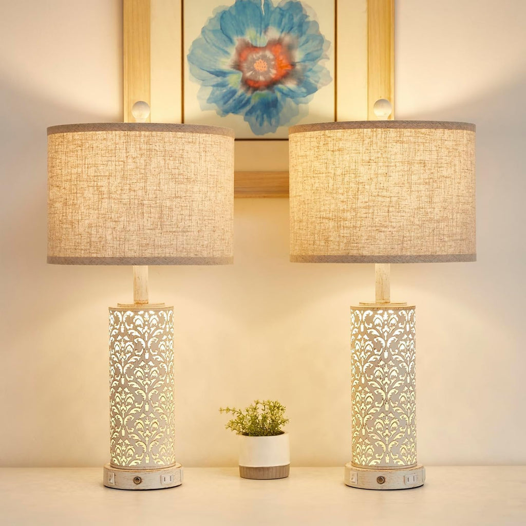 Dimmable Farmhouse Black Bedside Lamp — 26" - View 7