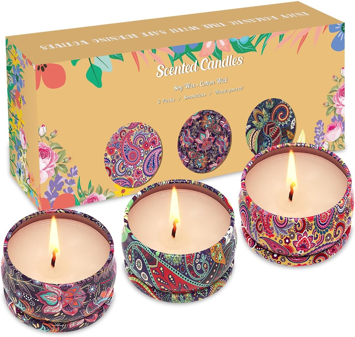 Soy Wax Scented Candle — Lavender & Vanilla & Rose