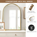 Antique Farmhouse Beige Wall Mirror — 30" - View 3