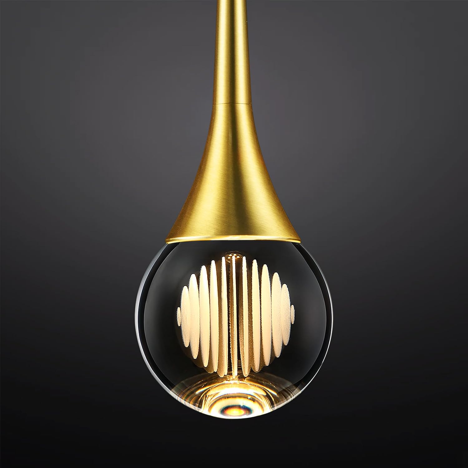 Dimmable Luxe Gold Pendant Light — 1-Light — Cutting Ball Brass