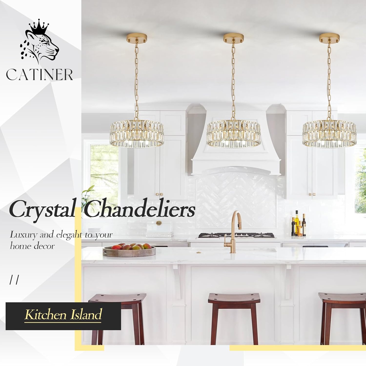 Luxe Black Chandelier — 4-Light - View 3