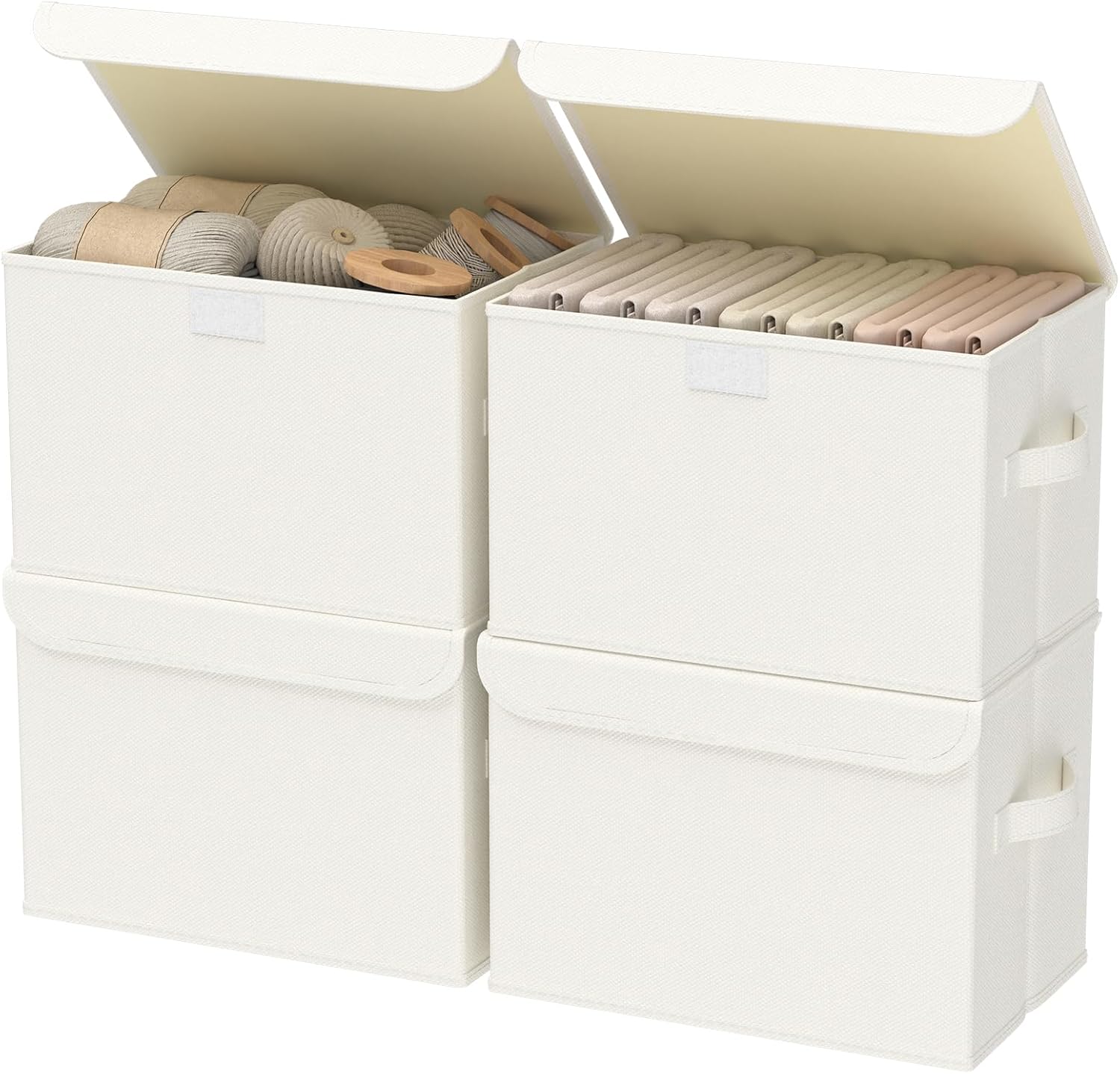 Beige Storage Bin — 2x7 — Small（4 Pack）