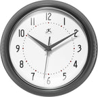 Mid-Century Black Wall Clock — 9" — 9.5 Inch