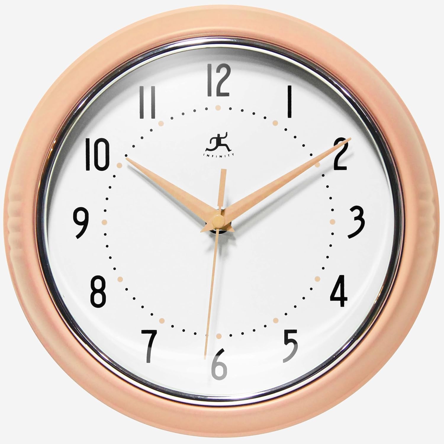 Mid-Century Black Wall Clock — 9" — 9.5 Inch
