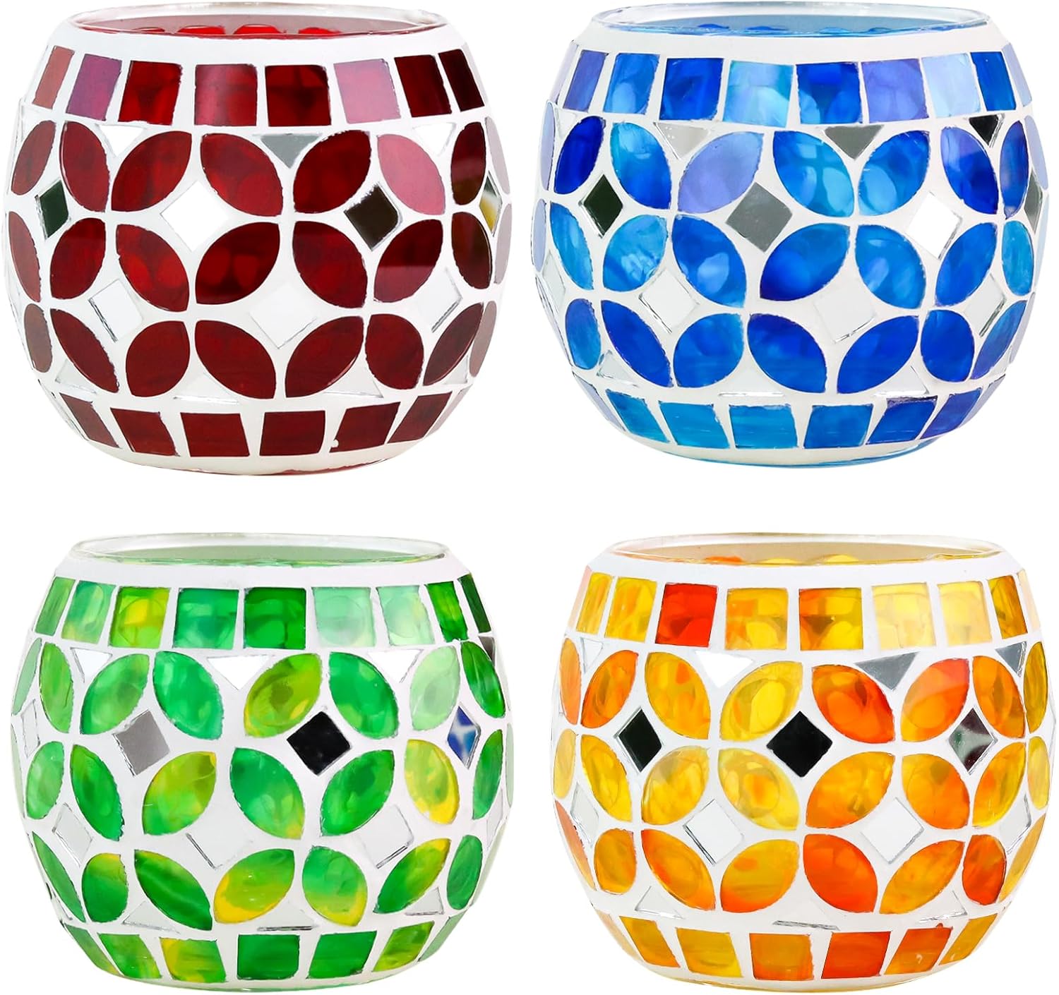 Glass Candle — Set of 4 — Geometric 4-4PCS