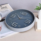 Round Modern Grey Wall Clock — 12" - View 5