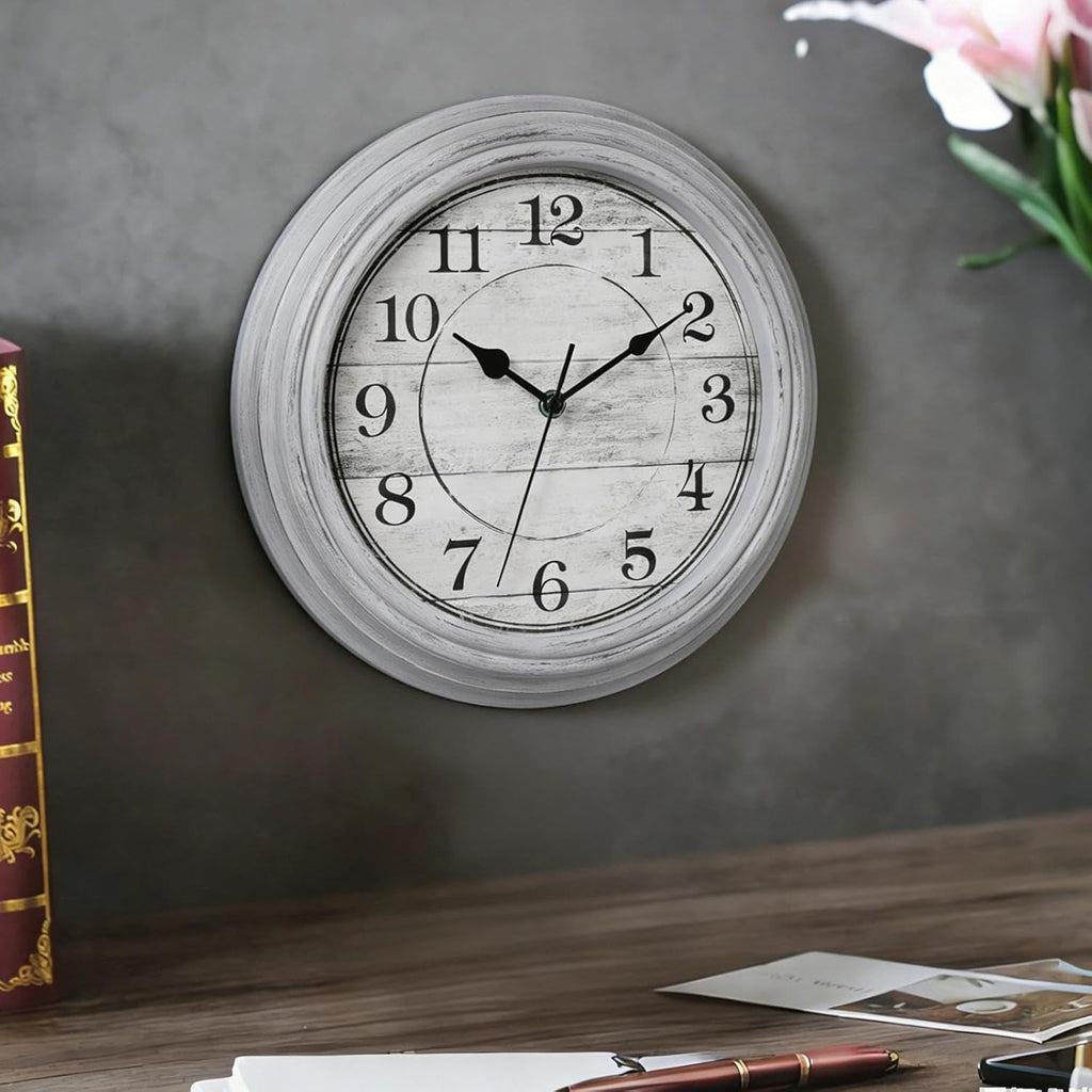 Battery Operated Gold Wall Clock — 12" - View 6